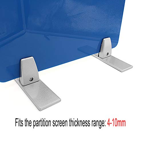 TSSS 4er-Set Schreibtisch Trennwand Klemmen – Klemmhalter aus Aluminium, Tischklemmen für 4-10mm Plexiglas & Acryl, Spuckschutz Halter, Ohne Bohren, mit Gummimatte