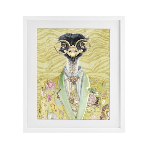 Tableau autruche dandy sous verre Stupell Industries œuvre d'art premium