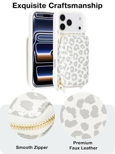Coque iPhone 17 Pro Max cordon collier léopard pour garder les mains libres