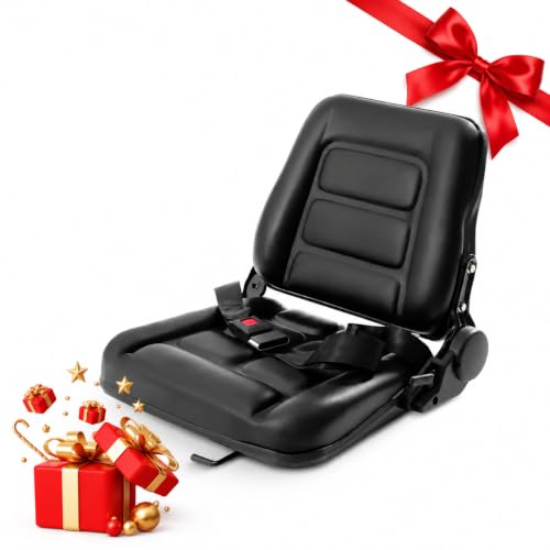 Universal Forklift Seat Adjustable Backrest Full Suspension Seat Replacement for Clark Cat Hyster Yale Toyota Mitsubishi