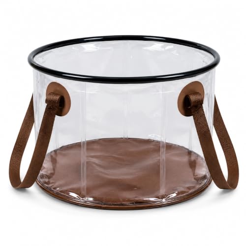 Image of Multipurpose Foldable Water Bucket 20L | Premium Transparent PVC Bucket | Portable Leakproof Water Carrier for Camping, Gardening & Car Wash(20 Liter Tansparent)