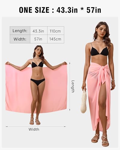 Image of Eicolorte Womens Beach Cover Up Chiffon Sheer Bikini Beach Swimsuit Coverup Sarong Pareo Wraps for Women