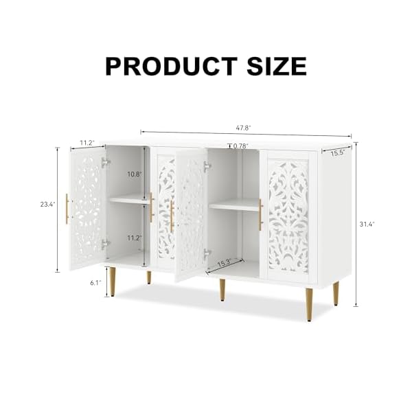   ARTPOWER-478-Accent-Cabinet-with-4-Doors-Vintage-Hollow-Carving-Buffet-Cabinet-Sideboards-and-Buffets-with-Storage-Credenza-for-Living-Room-Kitchen-Dining-Room-Entryway-Hallway-White