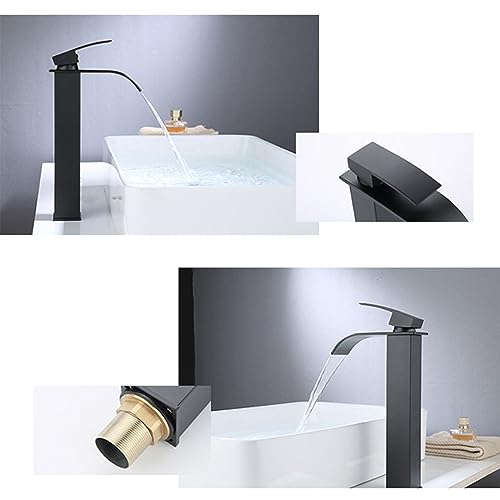 Mitigeur haut pour vasque cascade à bec plat et commande à levier unique