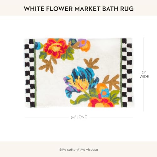 Image of MACKENZIE-CHILDS Washable Bath Rug, 21x34, White Flower Market