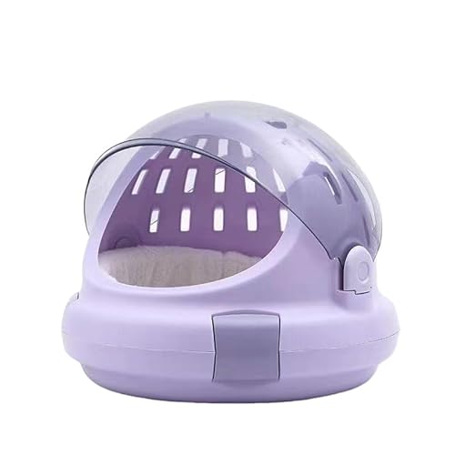 JVOK透明キャットバッグ 半円形カプセル キャッツネスト ハンドヘルド ポータブル お出かけ 旅行 キャッテリー お手入れ簡単 キャットケージ (ライトパープル)