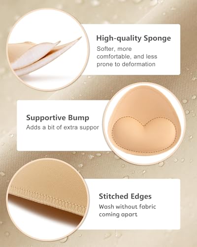 Waterproof Bathing Suit Cups Inserts - 4 Pairs Swimsuit Pads Heart Push up Insert for Women, Bikini Padding Insert4