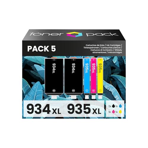 TONER PACK 934XL 935XL Cartuchos de Tinta Compatibles para HP OfficeJet 6800 6812 6815 6820 e All in One 6825 Pro 6220 6230 6820 6830 (Pack 5)