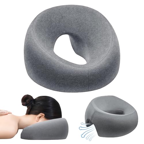 Cuscino Massaggio per lettino da Massaggio, Poggiatesta Professionale per Massaggi a Faccia in Giù, Poggiatesta per Massaggio Domestico, Memory Foam, Massaggio Corpo, Grigio