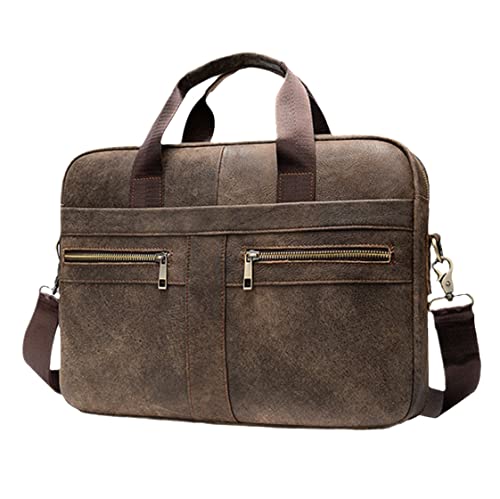 Haitpant Men's Genuine Leather Briefcase Laptop Bag Natural Leather Messenger Briefcases Bags