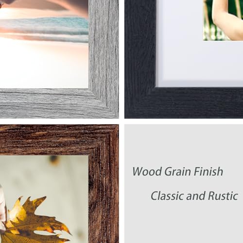 Collage Picture Frames for Wall 10 Pack Assorted Gallery Wall Frame Set with 8x10 5x7 4x6 Multi Sizes and Colors Wood Grain Photo Frame Collage for Wall Decor or Tabletop Display - Black, Gray, Brown - Image 6