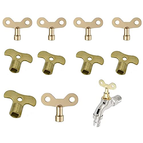 10PCS Llaves de Radiador de Latón, Llaves de Radiador, Llave Triangular, Llave de Latón para Radiador, Llaves de Ventilación para Radiadores, Llave de la Válvula de Purga del Radiador, para Radiador Cover