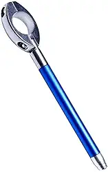 Antena Corta Linha Pipa Aparador Inox Aluminio 7 Estágios Guidão 22/24MM Proteção pescoço motocilcista Azul