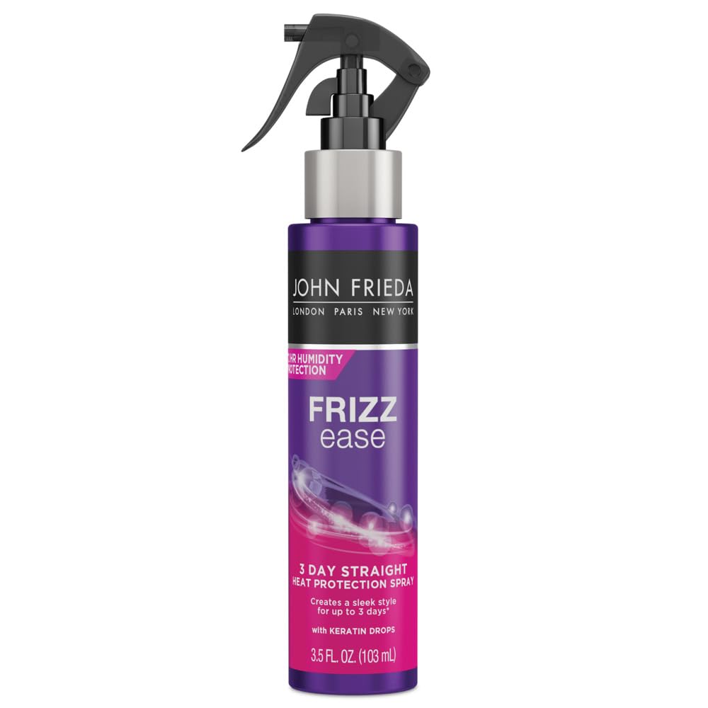 John Frieda Frizz Ease 3-day Flat Iron Spray, 3.5 Ounce Heat-activated Straightening Spray, to Block Out Frizz, with Keratin Protein