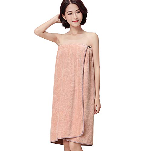 ラップタオル 大人用 無地 レディース バスタオル 和風 可愛いバスタオル 大判 吸水 速乾 ずり落ちない お風呂上がり プール ジム エステ 温泉 海水浴 140Cmx75cm(ピンク)
