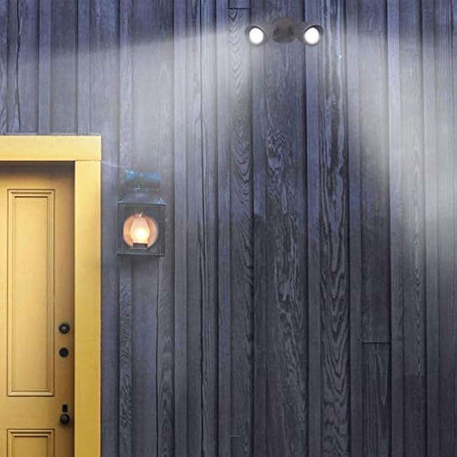 Ciata Flood Lights Outdoor, 20-Watt LED Bullet Head Security Flood Lights, Dual Head, RoHS and FCC Complaint, IP65 Rated, 1900 Lumens, 2KV Surge Protection, Die-Cast Aluminum in Bronze Finish ÿ 4000K