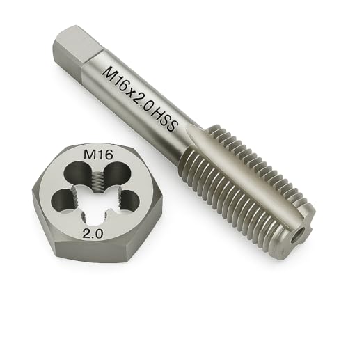 Image of M16x2.0 Metric Tap and Die Set Right Hand HSS Tap & GCr15 Hex Die for Metal Thread Repair