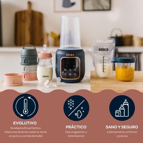 BÉABA, Calienta Biberones/Esterilizador, Calienta Leche Materna/Infantil, Multifunción, 5 Modos, Baño María, Calienta Tazas, Descongelación, Modo Rápido, Modo Esterilización, Multi Milk, Azul Noche - imagen 3
