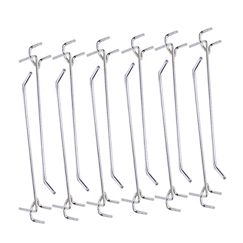 Garneck 50Pcs Triangular Hole Board Hooks Thick Supermarket Shelf Hangers Door Back Hooks for Towels Bags and Clothing for Dorms and Apartments