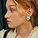 Sonateomber Large Pearl Stud Earrings for Women - Big Statement Chunky Square Simulated White Pearl Retro Gold Stud Wedding Bridal Prom Hypoallergenic Fashion Jewelry Gift
