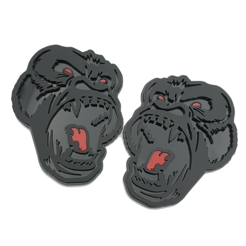 Insignias 3D de gorila relieve premium emblemas coche moto embellecedor exterior negro rojo 3