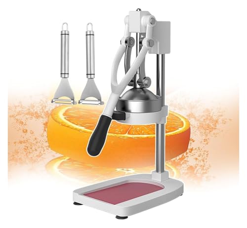 Exprimidor de Cítricos Profesional, Exprimidor manual con base grande y base con ventosa for uso doméstico, bares de jugos y teterías.(White)