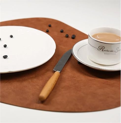 Dessous de plat lot de 6 sets table sous-verres cuir imperméable
