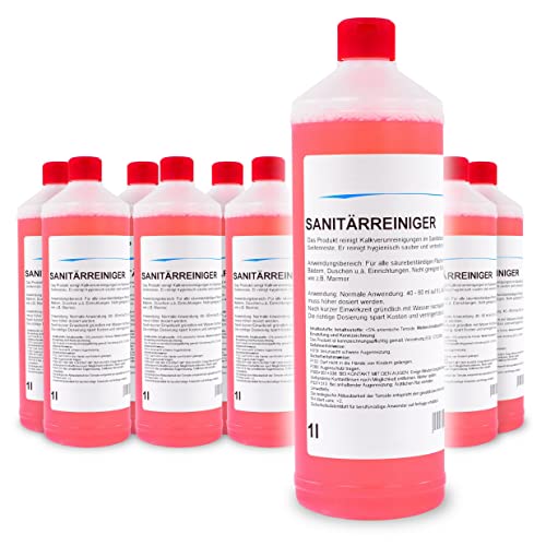 12 x 1 Liter Sanitärreiniger | löst aktiv Kalk- & Verschmutzungen | frischer Duft | besonders materialschonend |Profi Qualität - MADE IN GERMANY