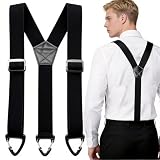 Sariputa hosenträger herren arbeitshose breit 3,8 cm mit 3 Robusten Karabinern, Einstellbar und Elastisch Hosenträger für Männer und Damen, Y-Style Design