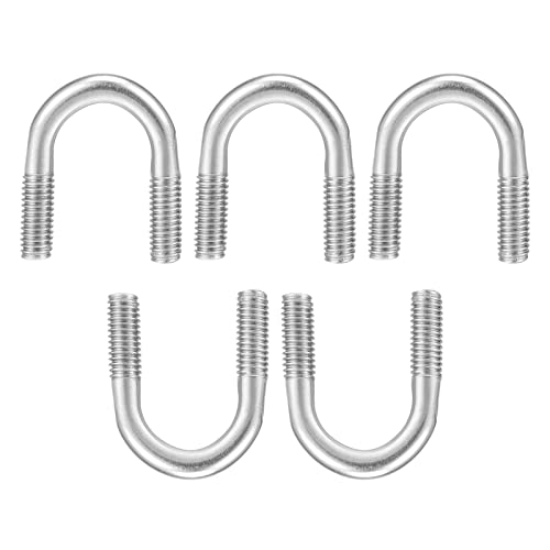 Image of DTGN 11 /16 inchx1.38 inch(DXL) Round U-Bolts - 5Pack - Good for Construction Industry - 304 Stainless Steel Round Bend U Bolt - Silver
