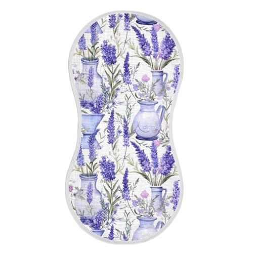xigua Lavender Flowers Baby Burp Cloths for Newborn Boys and Girls 1 Pack, Soft & Absorbent Cotton Baby Burp Cloth, Baby Washcloths, Newborn Towel, Burp Rags