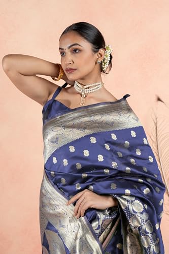 Image of Subham Women Saree Chandrakor Paithani Silk Cotton | Soft Daily Wear Golden Zari Sari with Unstitched Blouse