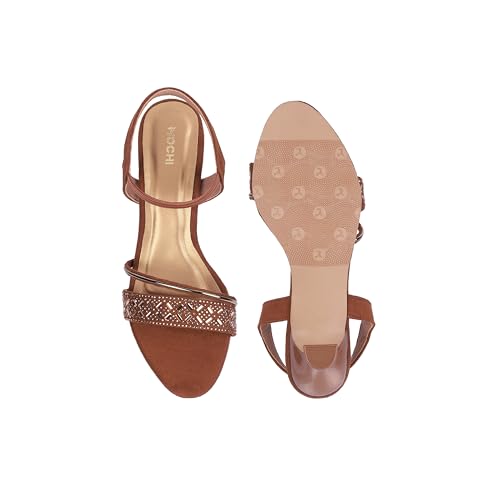 Image of Mochi Women Synthetic Leather Kitten Heel Sandal
