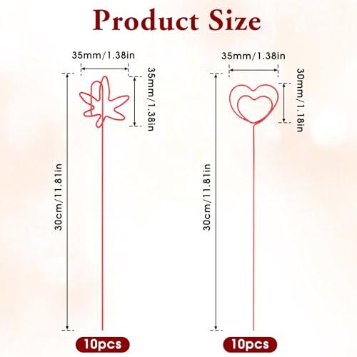20 Pcs Metal Wire Floral Picks, 12 Inch Metal Floral Place Card Holder Picks, Flower Stick Clip for Floral Arrangement, Table Name Number Card, Photo Memo Holder