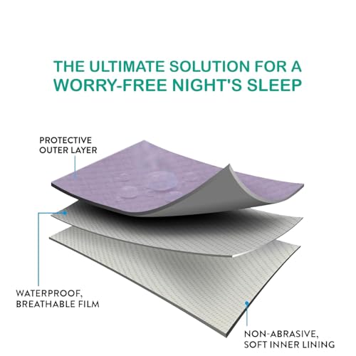 Image of Bumpers Waterproof Quick Dry Protector Dry Sheet|Breathable and Hypoallergenic Ultra Soft Fitted Baby Bed Protector Sheet for Toddler Children| King Size (XXL, 260x200cm, Violet)