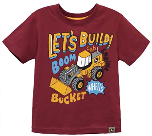 T-shirt John Deere marron enfant haut de construction manches courtes taille 2T à 4T