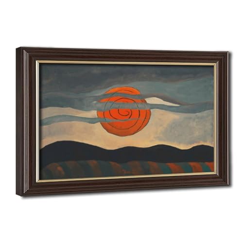 Toile Red Sun Arthur Dove reproduction d'art haut de gamme avec cadre