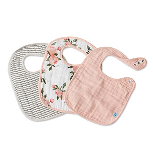 Little Unicorn Cotton Muslin Classic Bib 3 Pack– 100% Cotton – Machine Washable - Softer With Every Wash – Playful Designs - 3 Lightweight, Breathable Layers – For Boys And Girls (Watercolor Roses) #TOP23