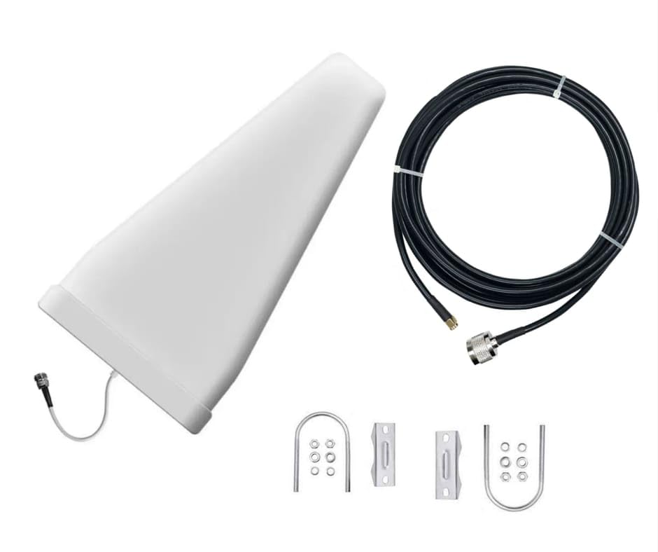 Image of Outdoor Antenna (14 dbi LPDA) for SIM Based Wi-Fi Router with 15 Meter (50 ft) LMR /HLF 200 Cable Assembly (Pure Copper) (N to SMA Male) RF Connector Interface
