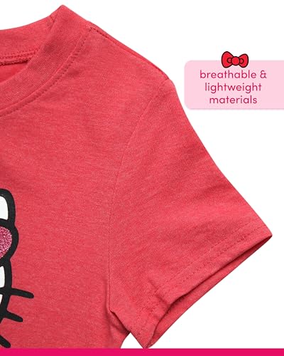 Image of Hello Kitty Girls Shirts - Short Sleeve Cute Casual Crewneck Graphic Tees Shirts for Girls Tops T-Shirt (Sizes: 4-12),