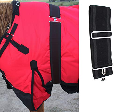 Image of Horse Blanket Sheet Cooler Adjustable Elastic Surcingle Black 403EE01BK