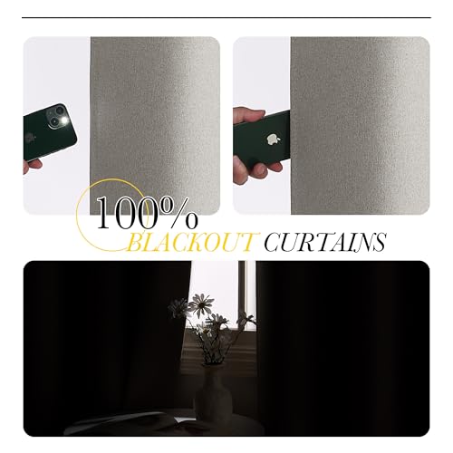 Image of NICETOWN 100% Blackout Room Divider Curtain for Bedroom, Silver Grey
