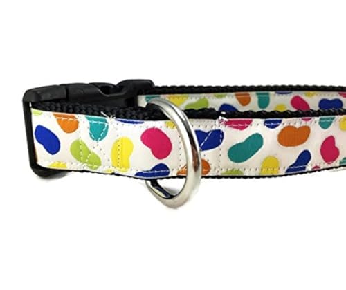 Easter Dog Collar, Caninedesign, Bunny, 1 inch Wide, Adjustable, Nylon, Medium and Large (Jelly Bean, Large 15-22')
