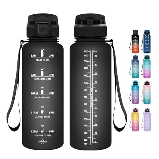 Grsta Trinkflasche - Trinkflasche 1.5L - Sport BPA Frei, mit Strohhalm, Kohlensäure Geeignet, Wasserflasche für Gym, Fitness, Camping und Schule