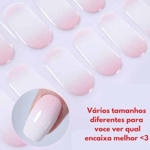 Unha em Gel Adesivo Pronta Semi Curada Esmalte Autocolante Fácil Aplicação Nail Design Tiktok (Carte