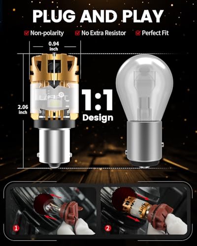 Image of LASFIT D2 1156 LED Bulb White Built in Resistor Reverse Lights Automotive Backup Light Upgrade Bright Canbus Ready Anti Hyper Flash Error Free, 2pcs