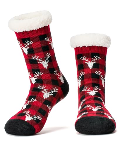 Image of The Metluks Women's Fuzzy Slipper Socks with Non-slip Grippers, Sherpa Lined Warm Cozy Gift Socks