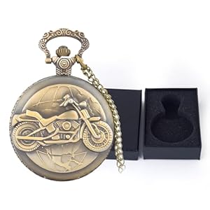 Vintage Pocket Watch for Men, Quartz Fob Watch with Chain, Classic Men’s Gift for Birthday, Wedding, Father’s Day, or Valentines, Elegant Gift Box Included