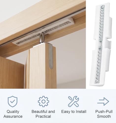 2 piezas de guía deslizante para puertas plegables, riel de reemplazo para puertas bipliegue | Deslizador de resorte robusto que permite un movimiento suave de la puerta plegable e instalación fácil en la parte superior miniatura 5