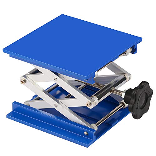 stonylab Cric de Laboratoire 6x6 Pouces, Support de Laboratoire Jack 150 x 150 mm en Aluminium Anodisé Table Élévatrices Cric à Ciseaux, Capacité de Chargement 10 kg, Hauteur 63-260 mm Cover